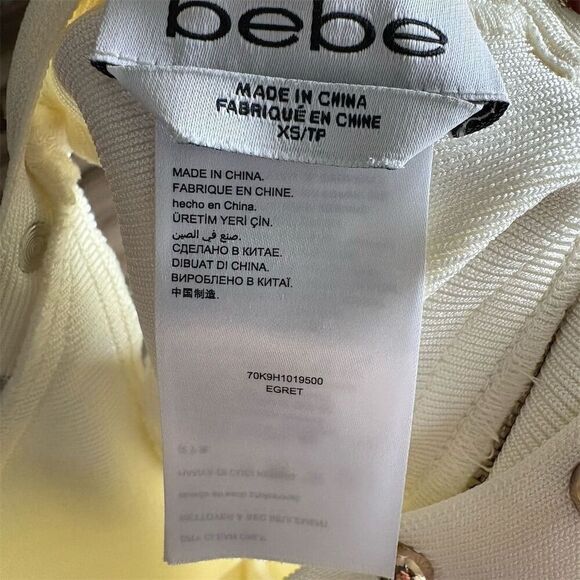 Bebe Gwen Studded Corset Dress XS Ivory Sleeveless Party Cocktail - Picture 9 of 9